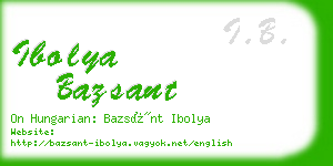 ibolya bazsant business card